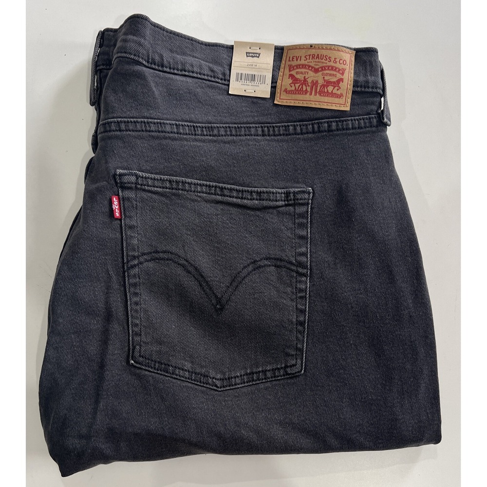 Levi's High Waisted Tapered Mom Black Jeans Say No Go Women's Size 16W NEW - Picture 6 of 7